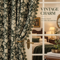 Vintage Botanical Chenille Curtains – Jacquard Room Darkening Drapes