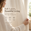 Herringbone Jacquard Curtains – Textured Light Filtering Drapes
