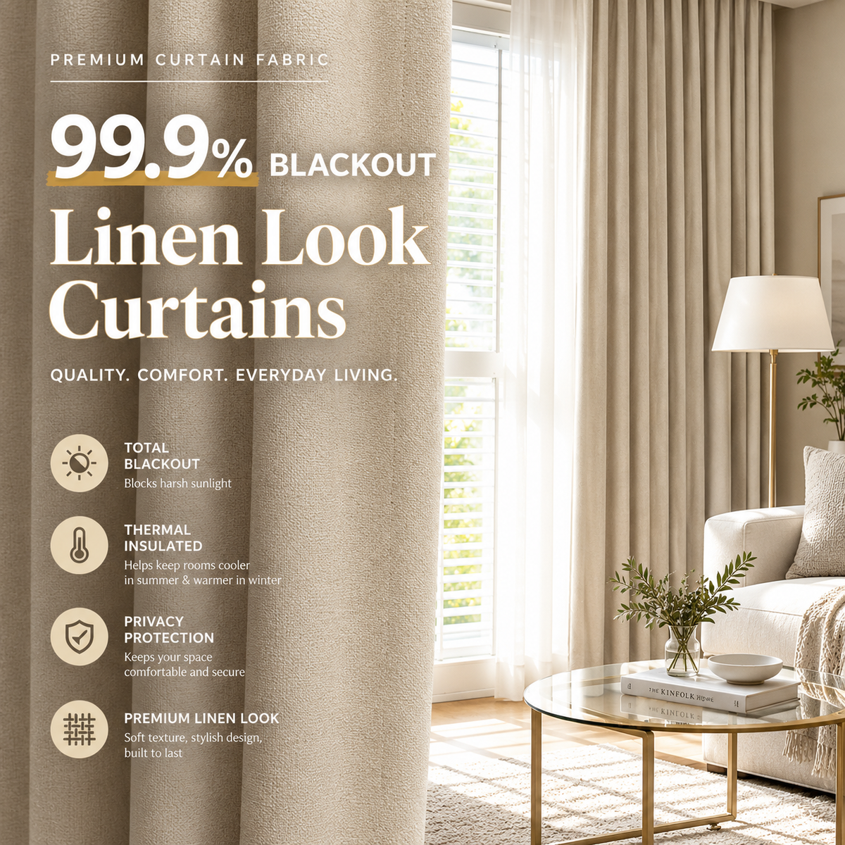 Avery Linen-Blend Blackout Curtains