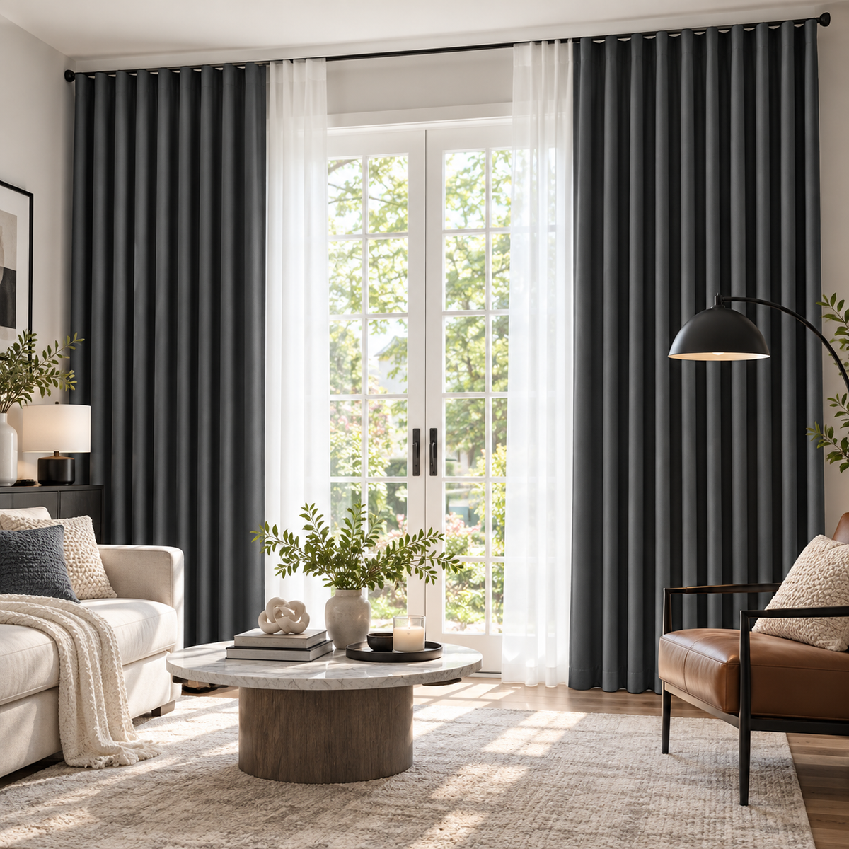 99.9% Blackout Curtains – 5-Layer Thermal Insulated & Noise Reducing Drapes for Bedroom