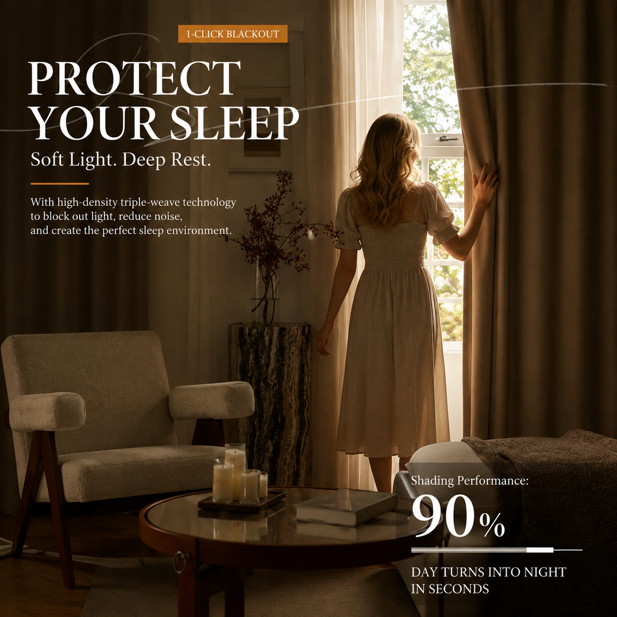 Milky Tea Textured Curtains – Soft Wrinkle-Resistant Drapes for Living Room & Bedroom