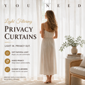 White Textured Light Filtering Privacy Curtains – Semi-Sheer Drapes for Bedroom & Living Room
