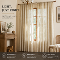 Daisy Floral Linen Look Curtains – Light Filtering Cottage Drapes