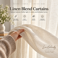 Natural Linen Blend Light Filtering Curtains – Textured Semi-Sheer Window Panels