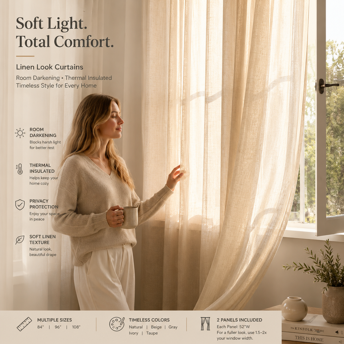 Pearl White Shimmer Sheer Curtains