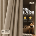 Linen Textured Blackout Curtains – Thermal Insulated & Light Blocking Drapes