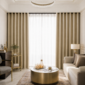 Heavyweight Textured Blackout Curtains – 99% Light Blocking Privacy Drapes