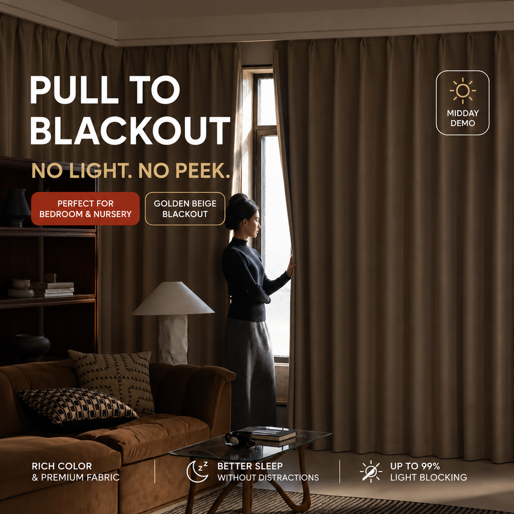 Premium Linen-Look Blackout Curtains – Heavyweight Thermal Insulated Drapes for Bedroom & Living Room