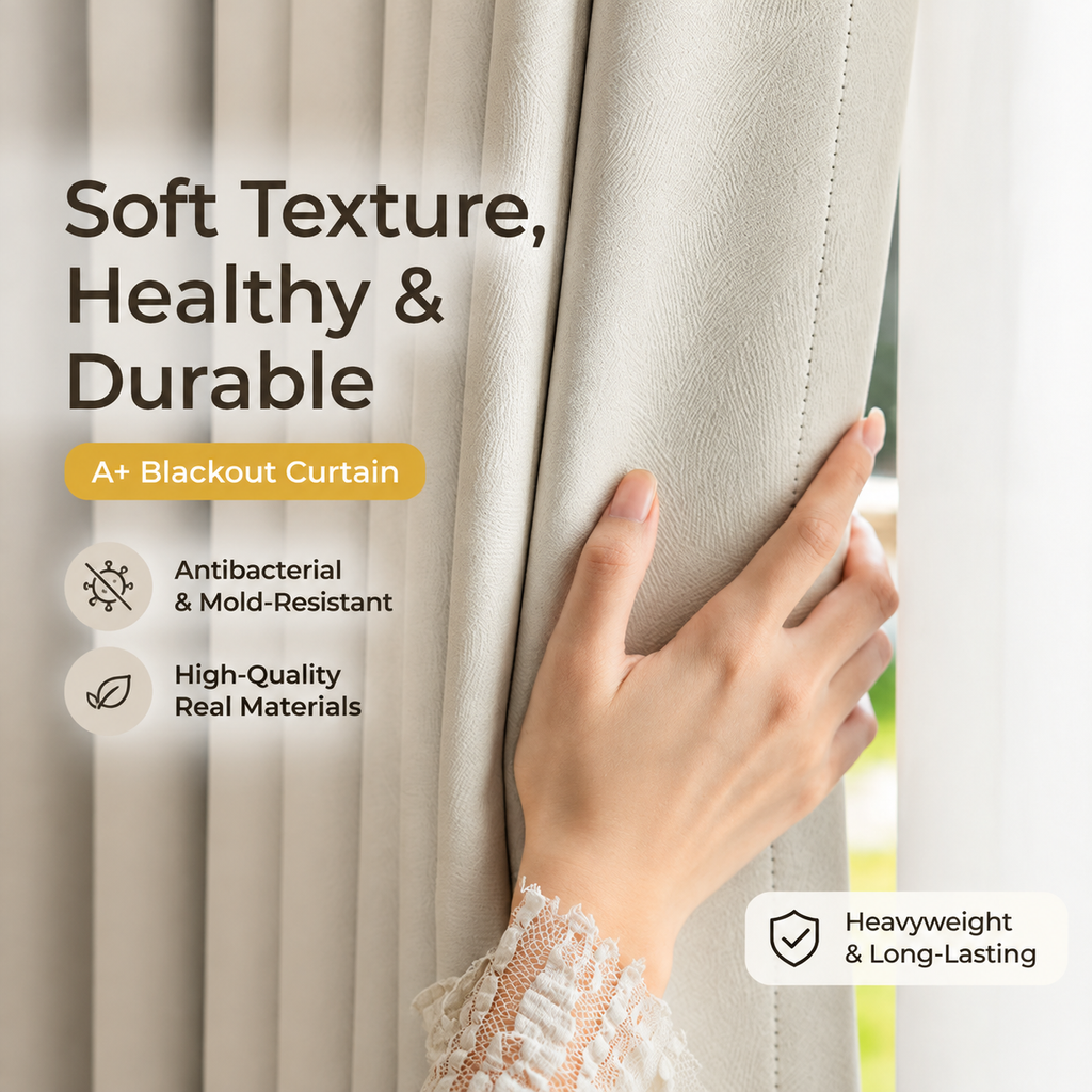 Blackout Curtains with Embossed Leaf Texture, Heavyweight Black Gold Backing