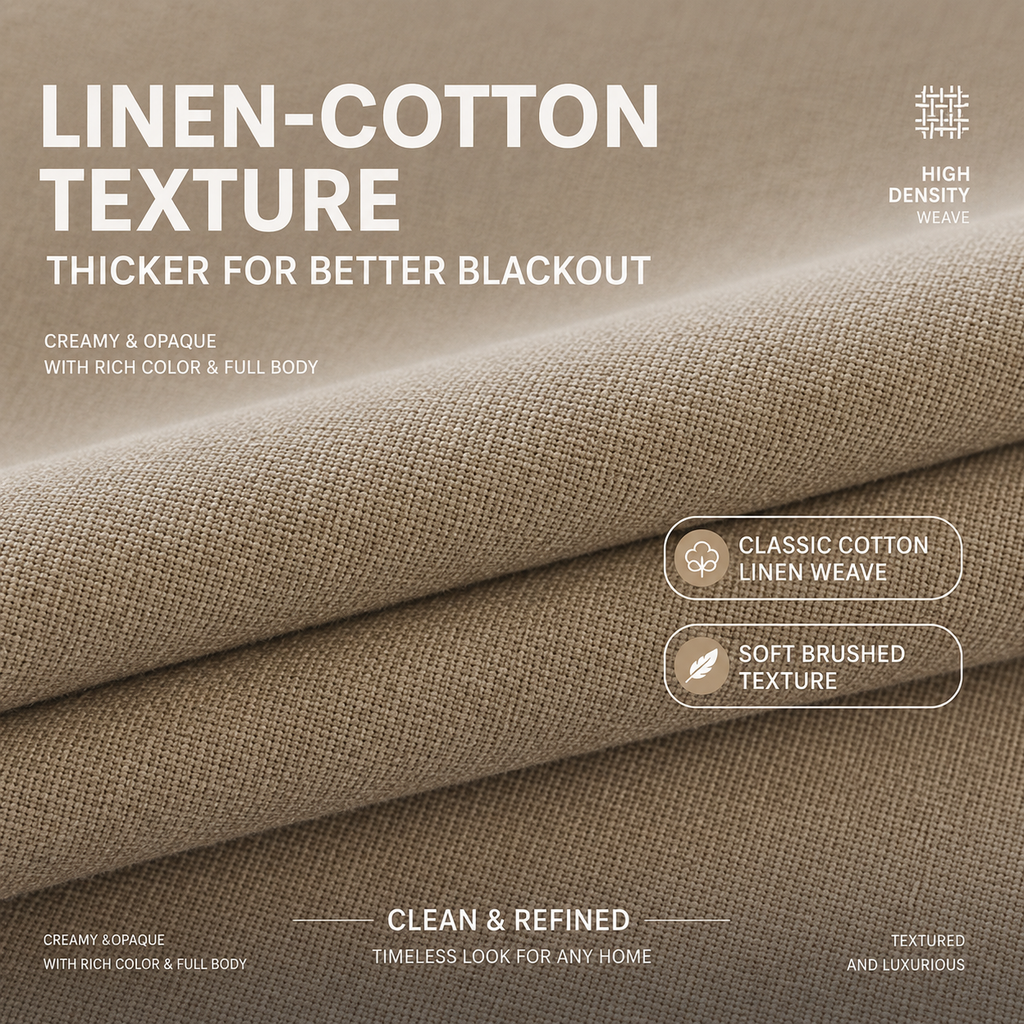 Premium Linen-Look Blackout Curtains – Heavyweight Thermal Insulated Drapes for Bedroom & Living Room