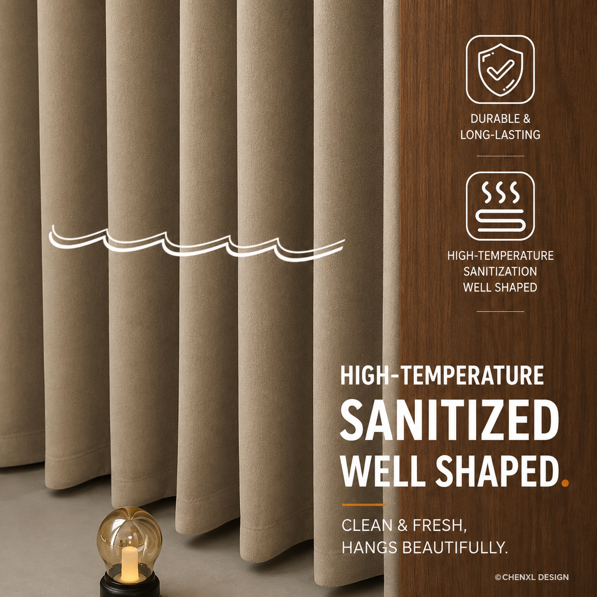 Cream Textured Blackout Curtains – Soft Thermal Room Darkening Drapes
