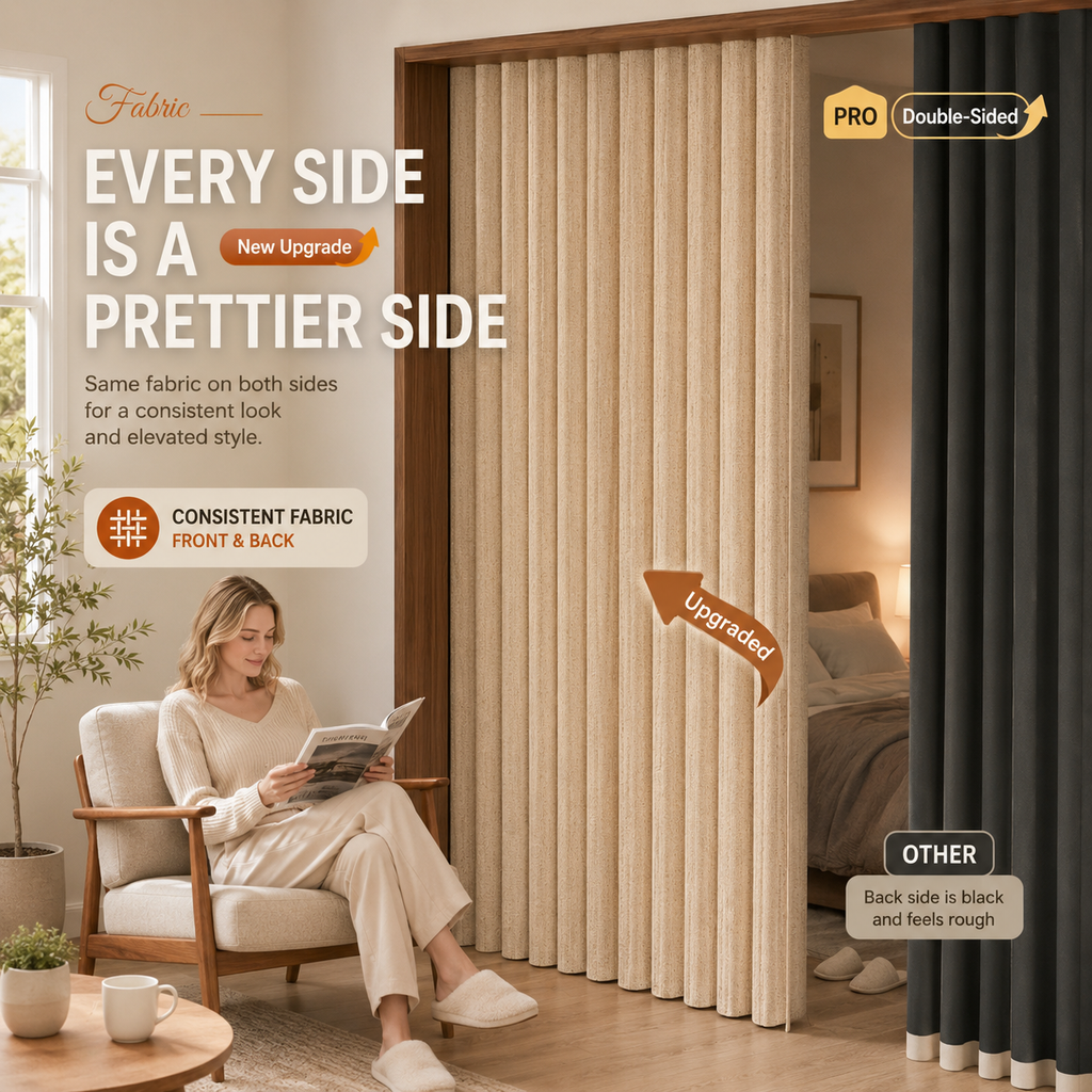 Double-Sided Chenille Blackout Curtains – Luxury Textured Privacy Drapes