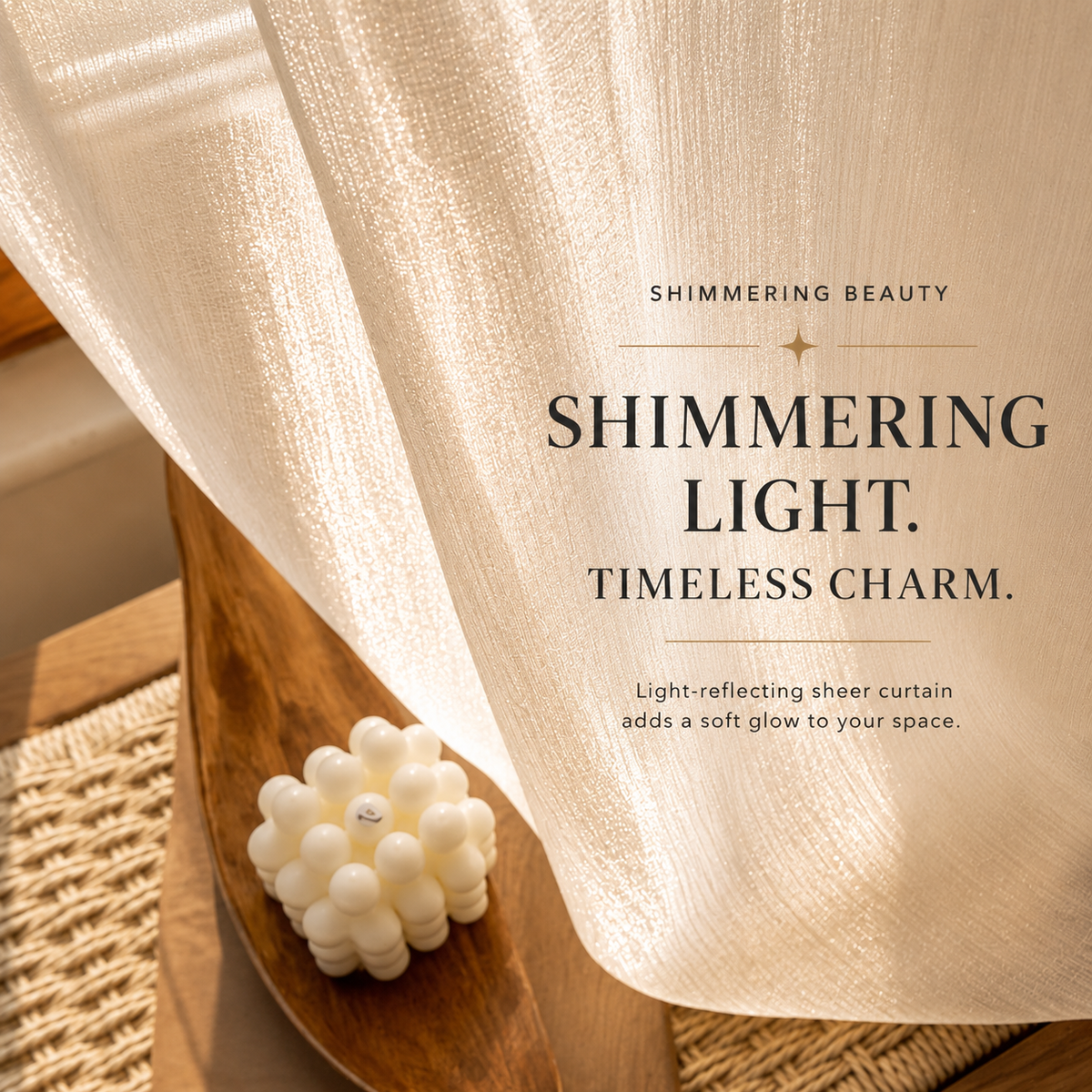 Pearl White Shimmer Sheer Curtains