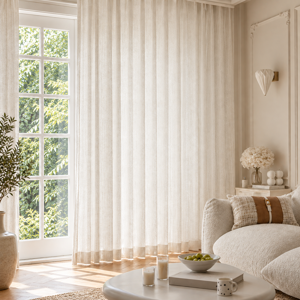 Cloud Veil Linen Blend Curtains – Textured Light Filtering Privacy Drapes