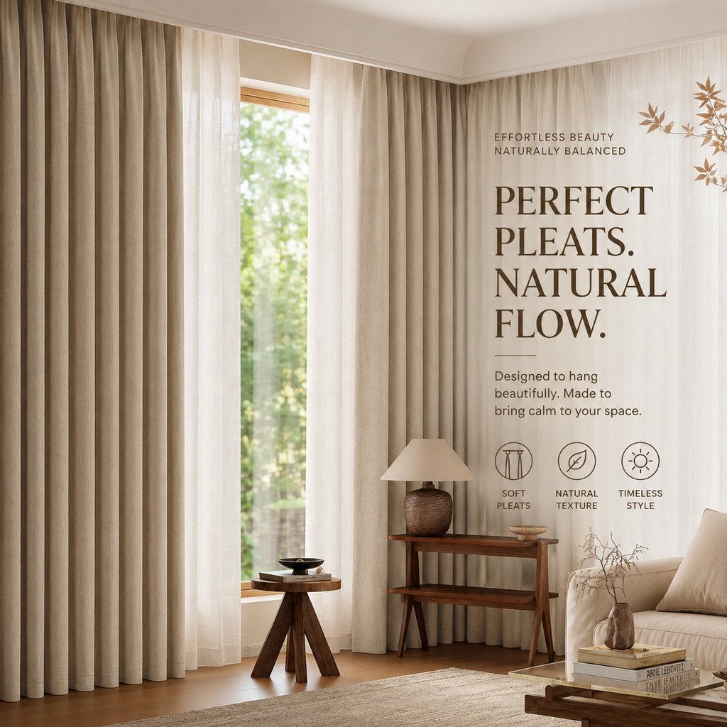 Oatmeal Linen Look Room Darkening Curtains