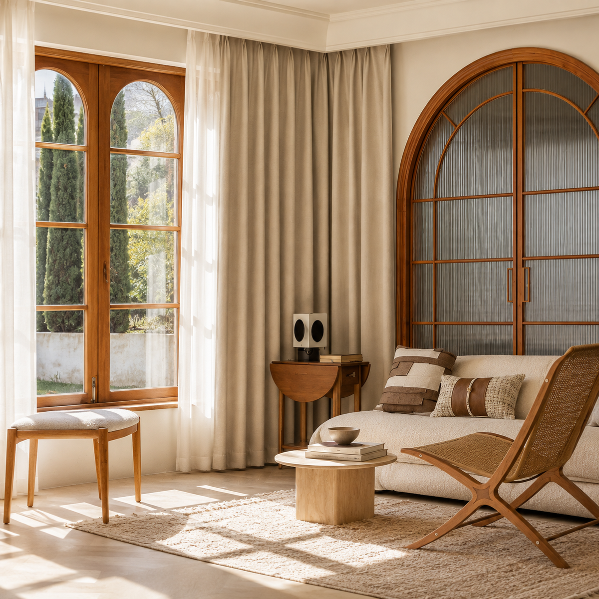 Luxury Double-Sided Chenille Blackout Curtains – 99% Light Blocking Pinch Pleat Drapes