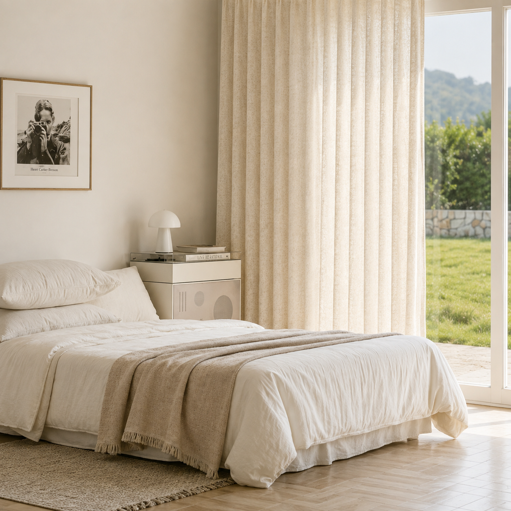 Textured Grid Light Filtering Curtains – Jacquard Privacy Drapes