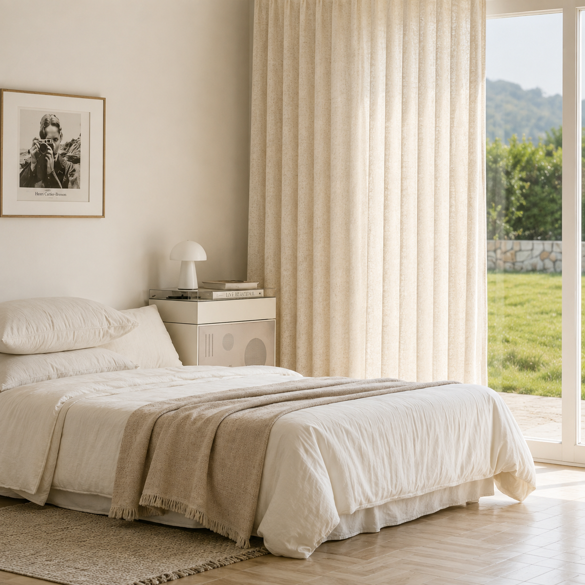 Textured Grid Light Filtering Curtains – Jacquard Privacy Drapes
